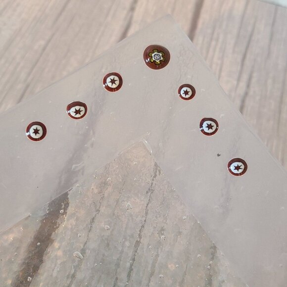 Vintage MCM Murano Italy Art Glass Tray Trinket Dish Orange Clear - Picture 3 of 11